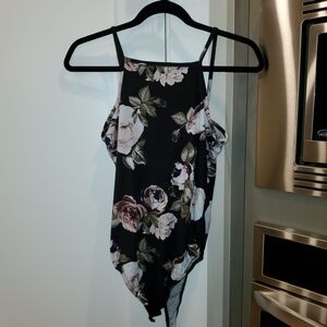 Soft High Neck Floral Bodysuit